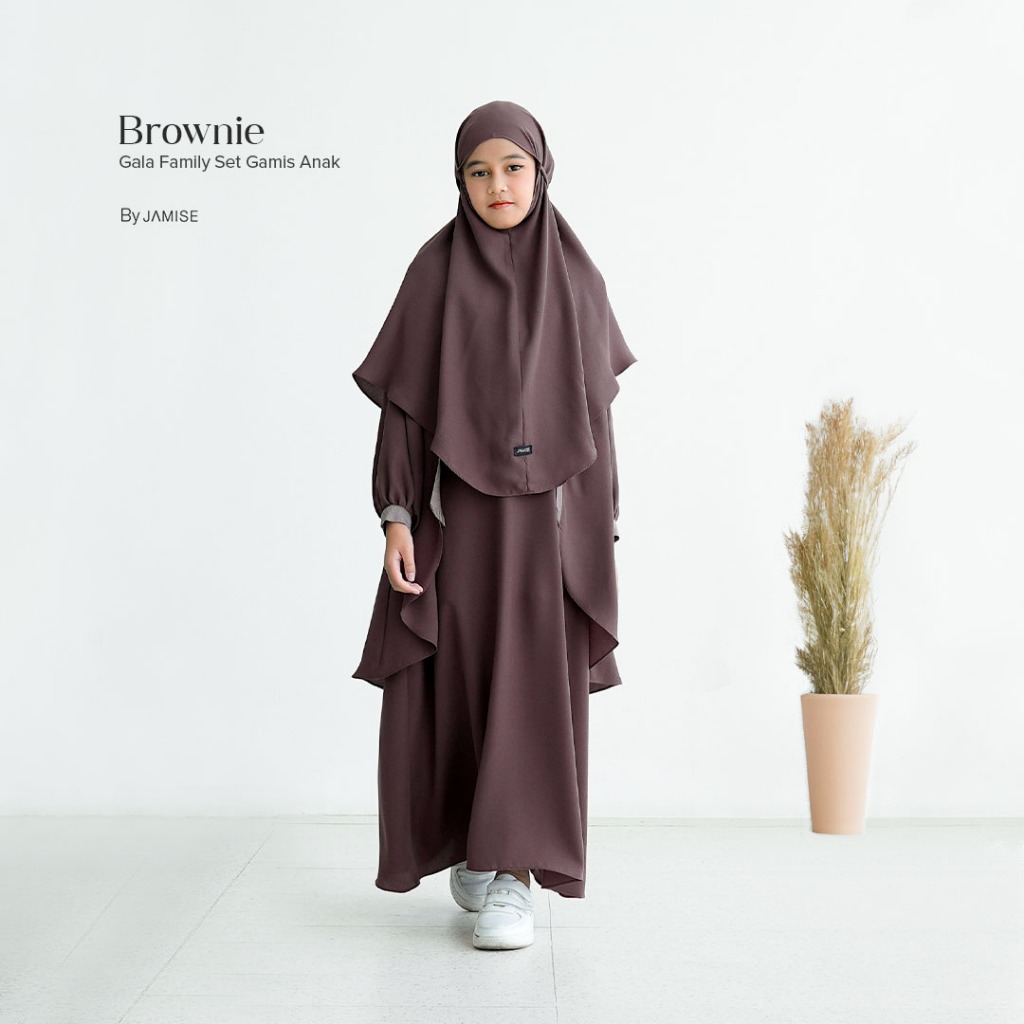 Gala Series | Gamis Anak Khimar Bergo-Brownie