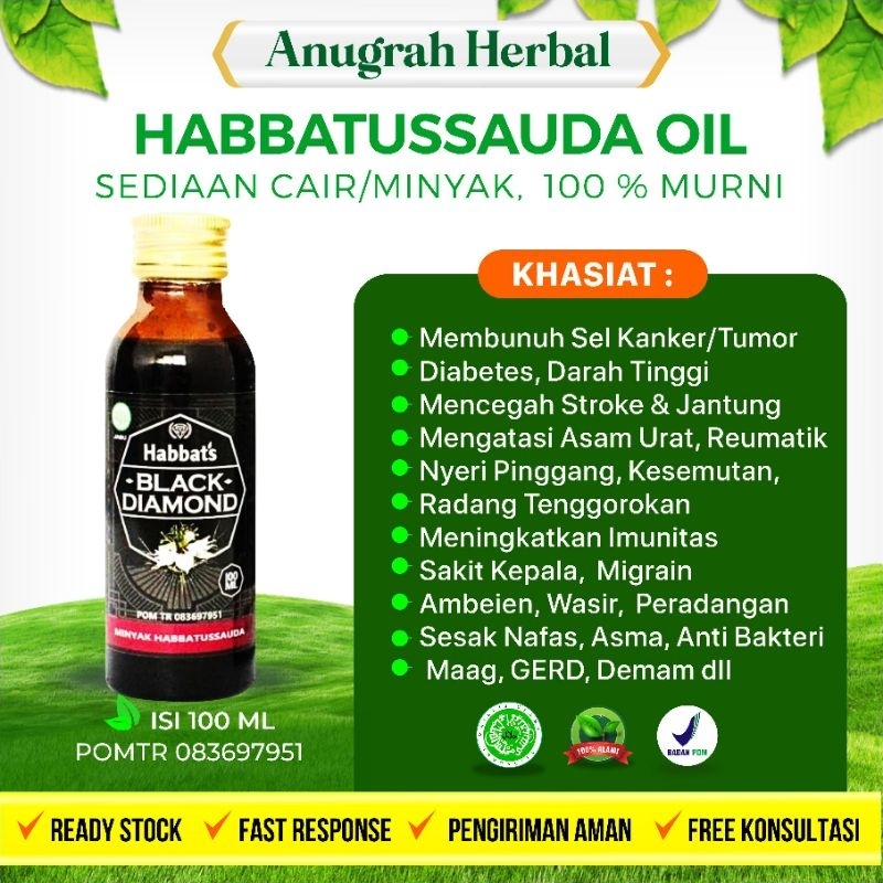 ORIGINAL Minyak Habatussaud Habbats Black Diamond 100 ml Herbal Kanker Herbal Tumor Habatusauda Habb