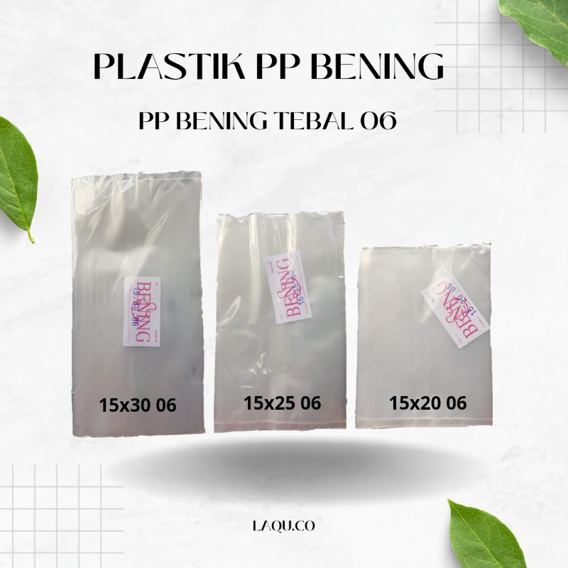 Plastik PP Bening Tebal 06 Ukuran 15x20 15x25 15x30 Kantong Palstik Snack Kemasan Makanan