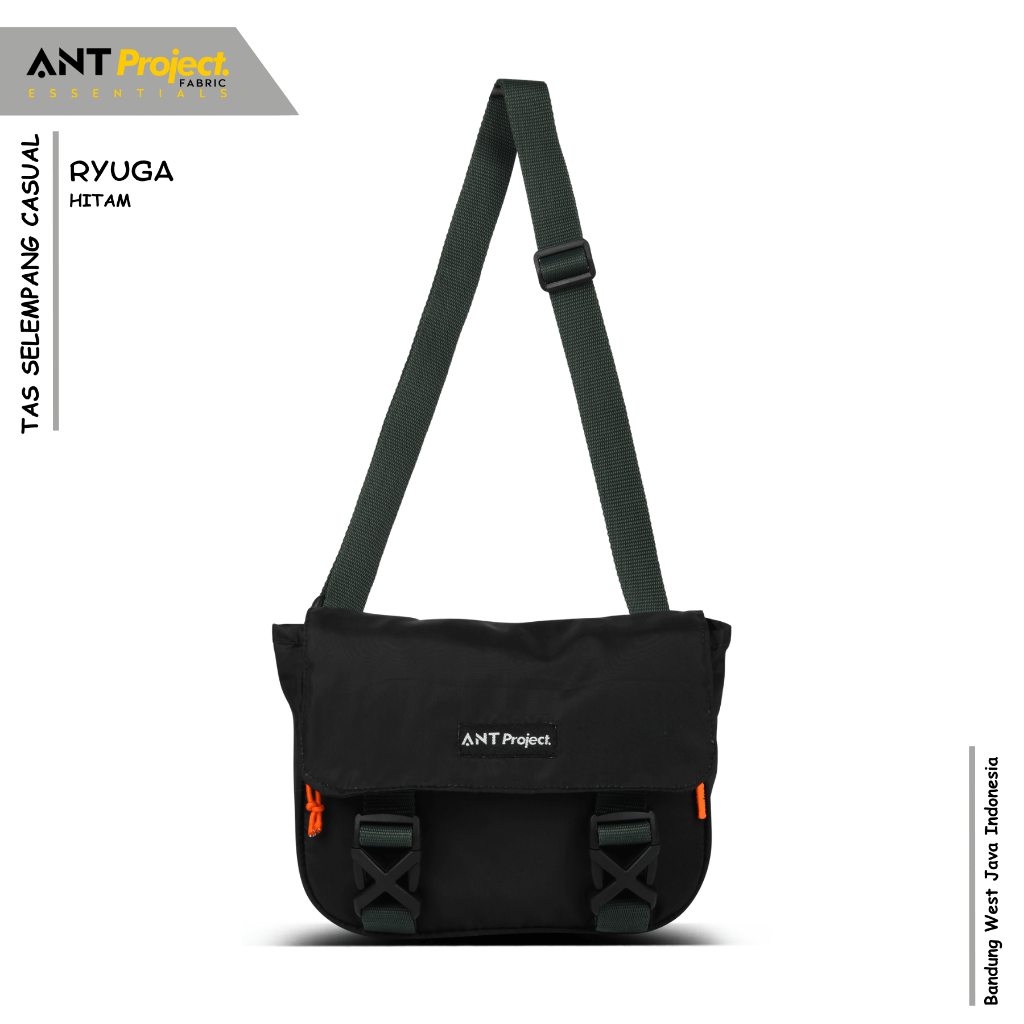 ANT Project - Sling Bag RYUGA Hitam Tas Selempang Distro Original Terbaru
