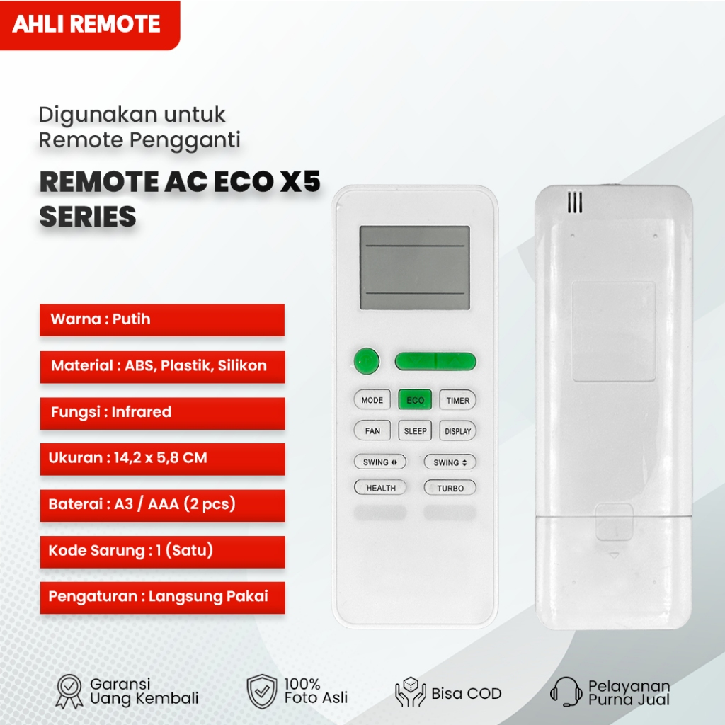 Remote AC TCL TAC-05CSA/X5 / Remot AC Teco 05FCID1