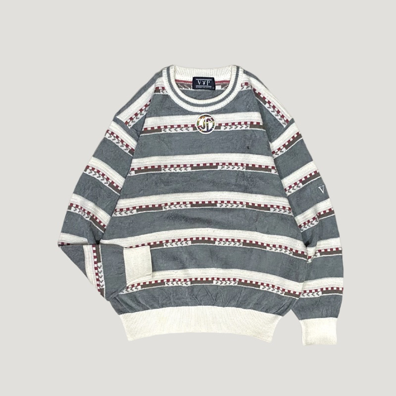 Vintage VIP Playboy 3D Pattern Knit Sweater | Sweater Full Motif 3D