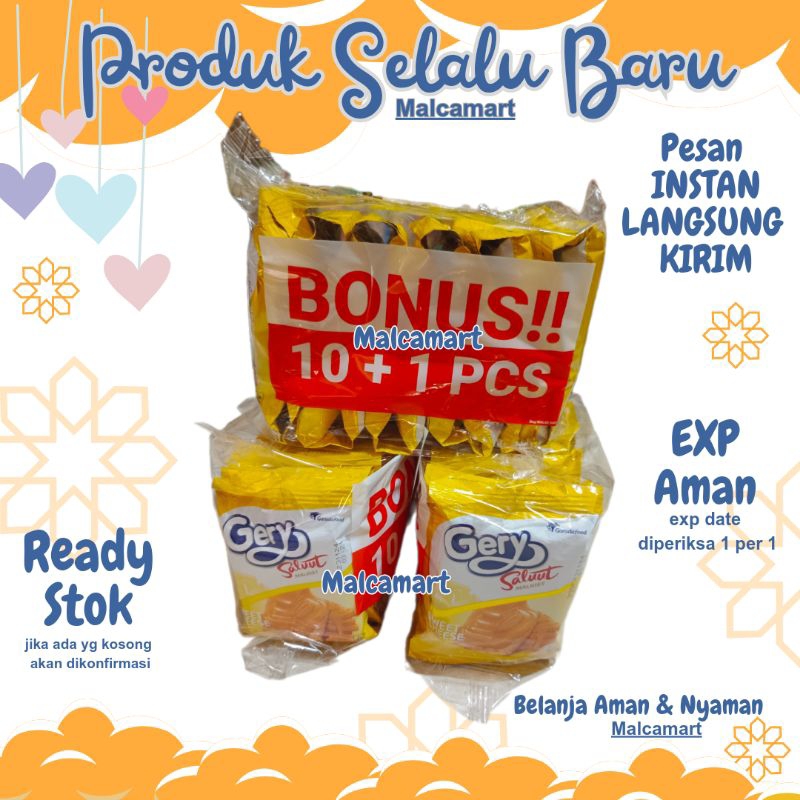 

Gery Saluut Malkist Keju 10 pcs bonus 1 pcs @18 gram