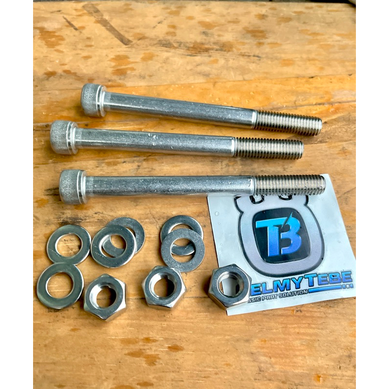 baut pangkon mesin karisma kirana supra125 stenlis / baut dudukan pengikat mesin kph karisma, Kirana