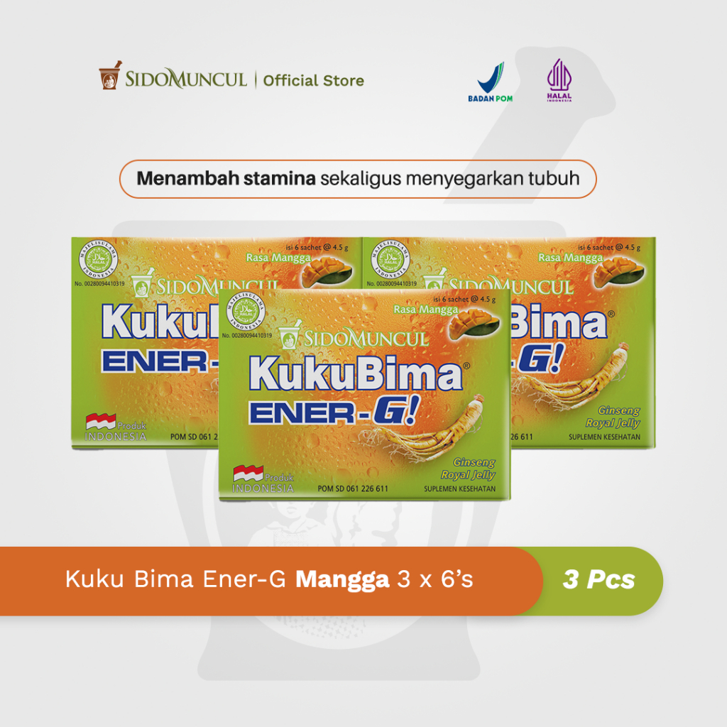 

Kuku Bima Ener-G Mangga 3x6's - Minuman Berenergi Penambah Stamina