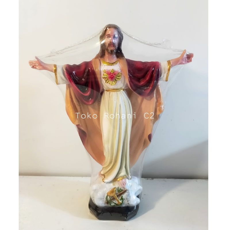 Patung Yesus Berhasil 19x25cm Lurus RF (4666) - Patung Rohani - Patung Yesus Bangkit 25cm RF (4898)