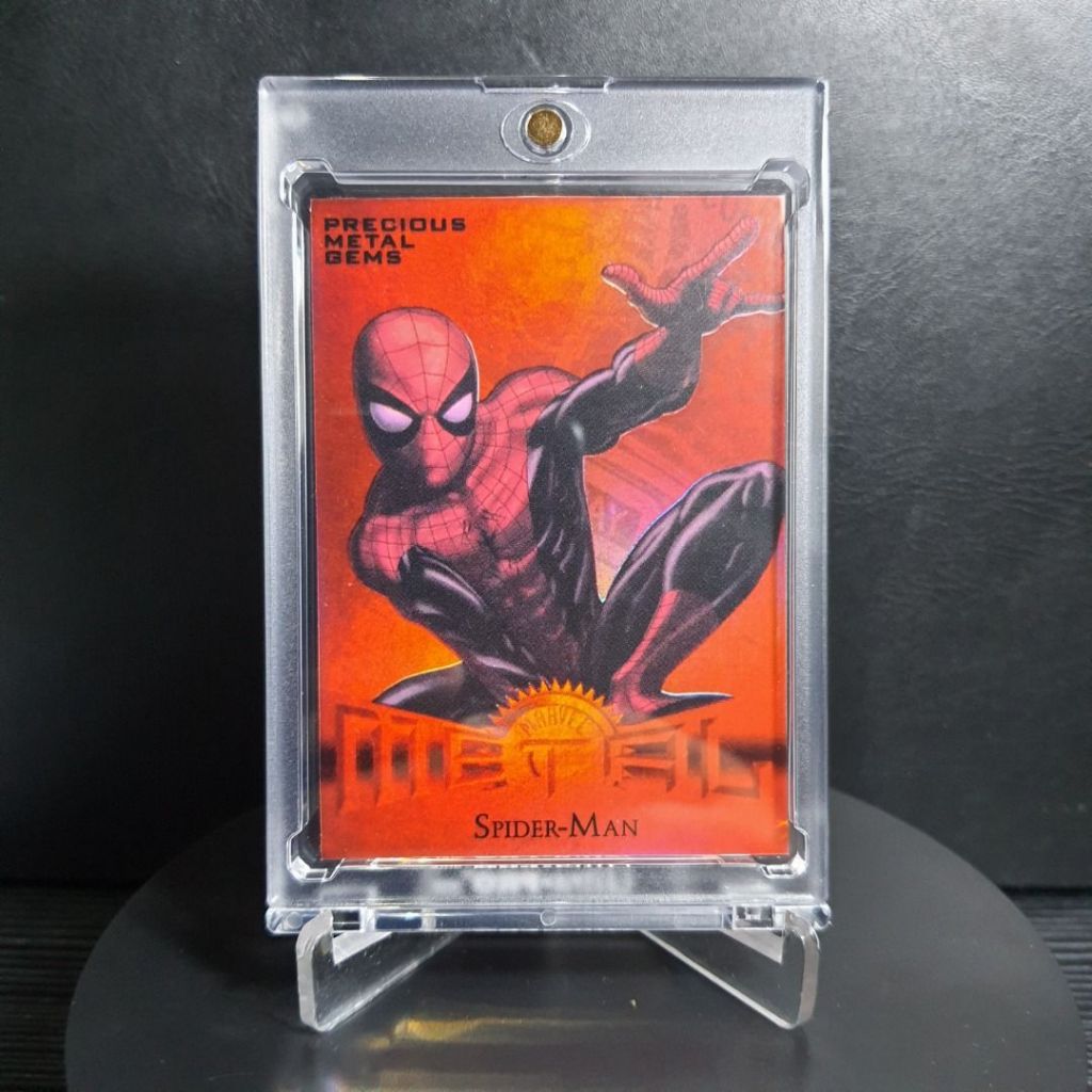 74. Kartu Marvel - Custom Card 2013 Marvel Metal Precious Metal Gems Red # Spider-Man
