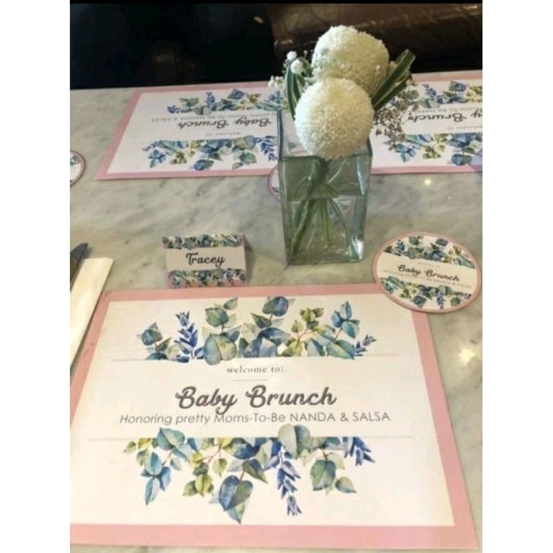 PROSES MAX 2 HARI - TABLE MAT TABLE DECORATION PLACE MAT CUSTOM NAMA BRIDAL SHOWER BABY SHOWER SWEET