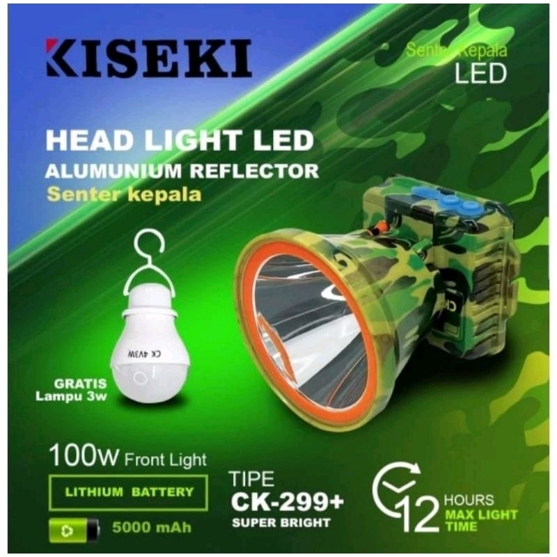 SENTER KEPALA KISEKI CK-SK 299+ 100 WATT SUPER TERANG