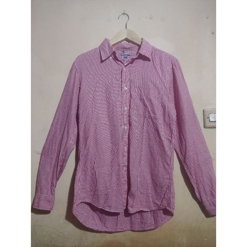 Kemeja Uniqlo Tartan Merah