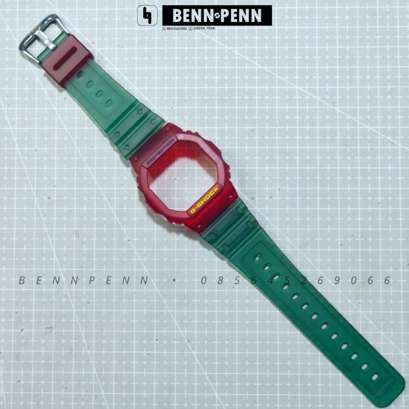 BNB DW 5600 RED GREEN DOFF BEZEL STRAP JAM TANGAN CASIO G SHOCK