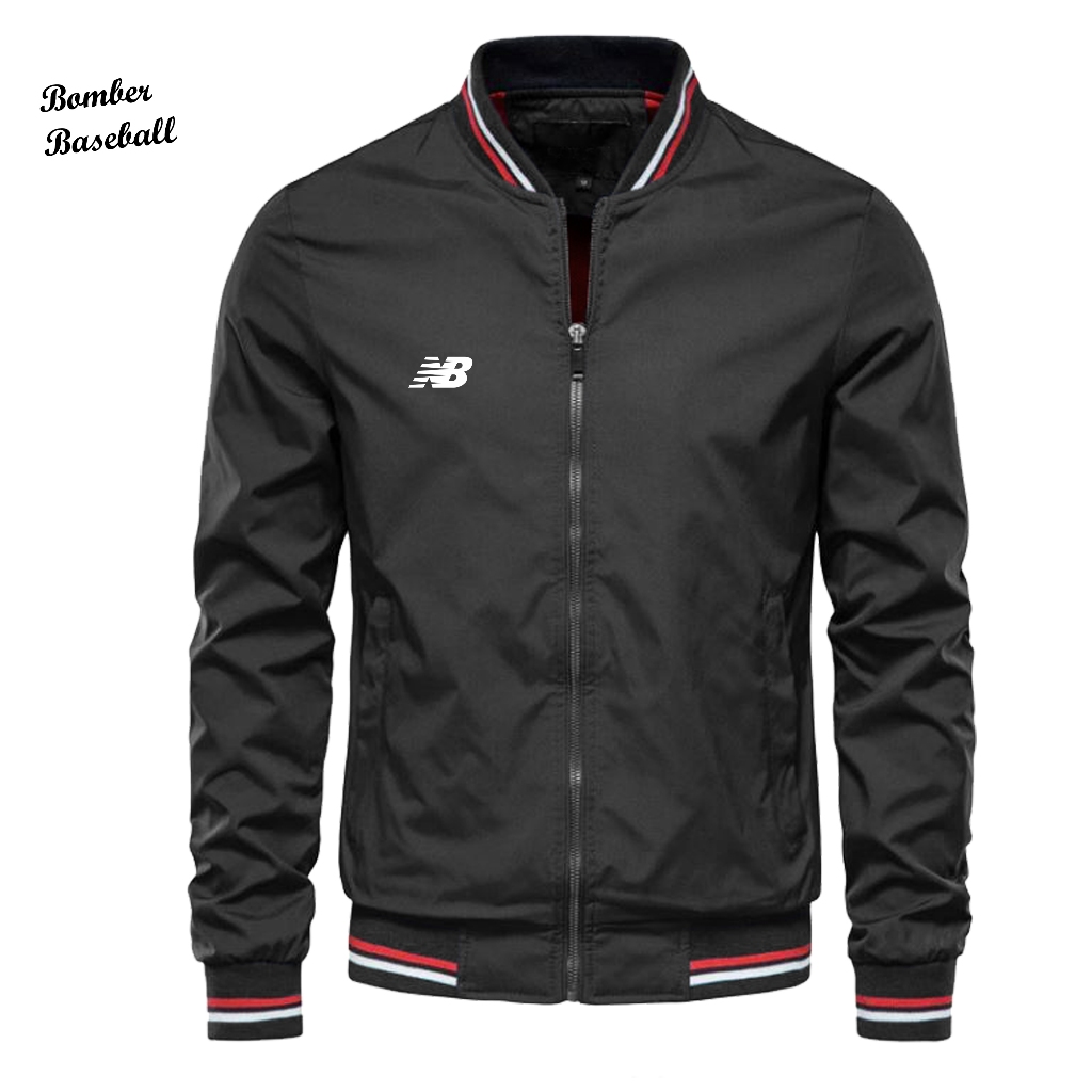 Jaket  Bomber / Basebal Pria Terbaru Original / Logo Nb / Bahan Tebal /Jaket Berkendaraan