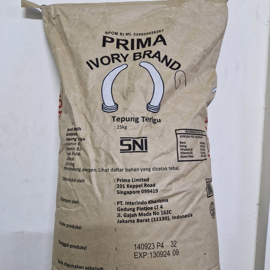 

Prima Ivory Brand Wheat Flour Tepung Terigu untuk Pao 1kg