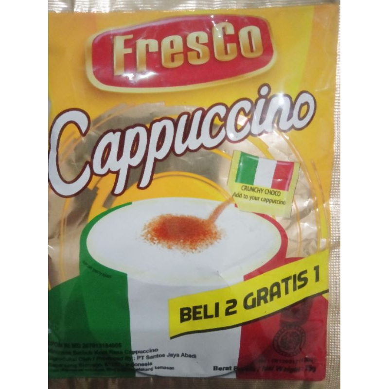 

kopi fresco cappuccino per renceng isi 15 sachet