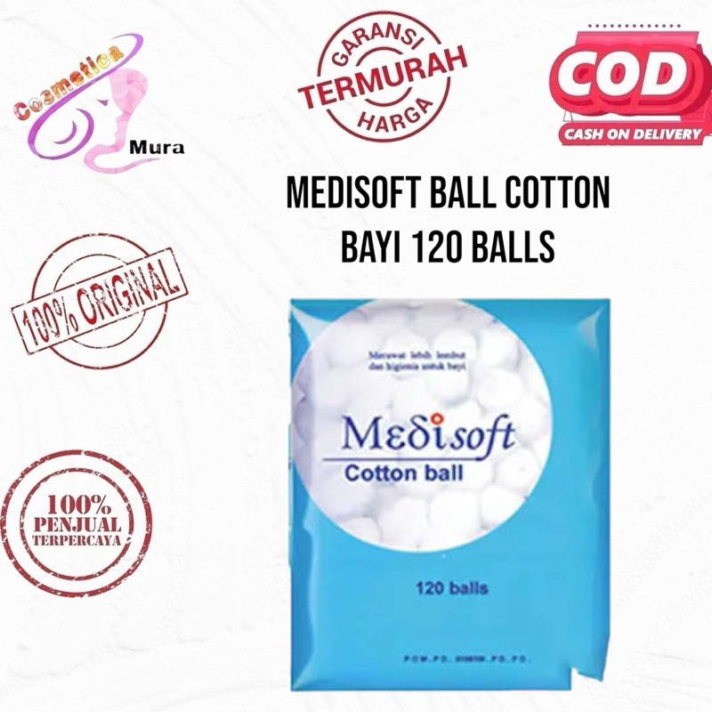 ADA HARGA GROSIR ** MEDISOFT COTTON BALL ISI 120 PCS ** MEDISOFT BALL COTTON BAYI STERIL 120 PCS