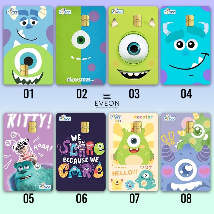 Flazz Gen 2 BCA Emoney Mandiri Brizzi Tapcash Etoll Monster Inc Custom Nama UV Print Flash