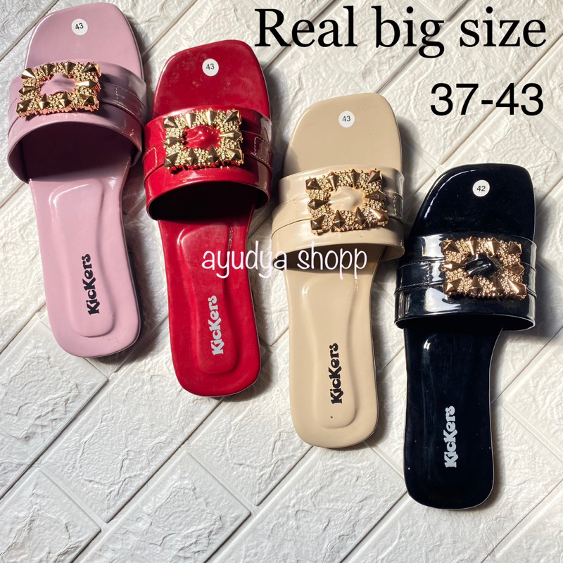 Sandal wanita big size 37-43 Sandal wanita jumbo terbaru Sandal wanita selop jumbo