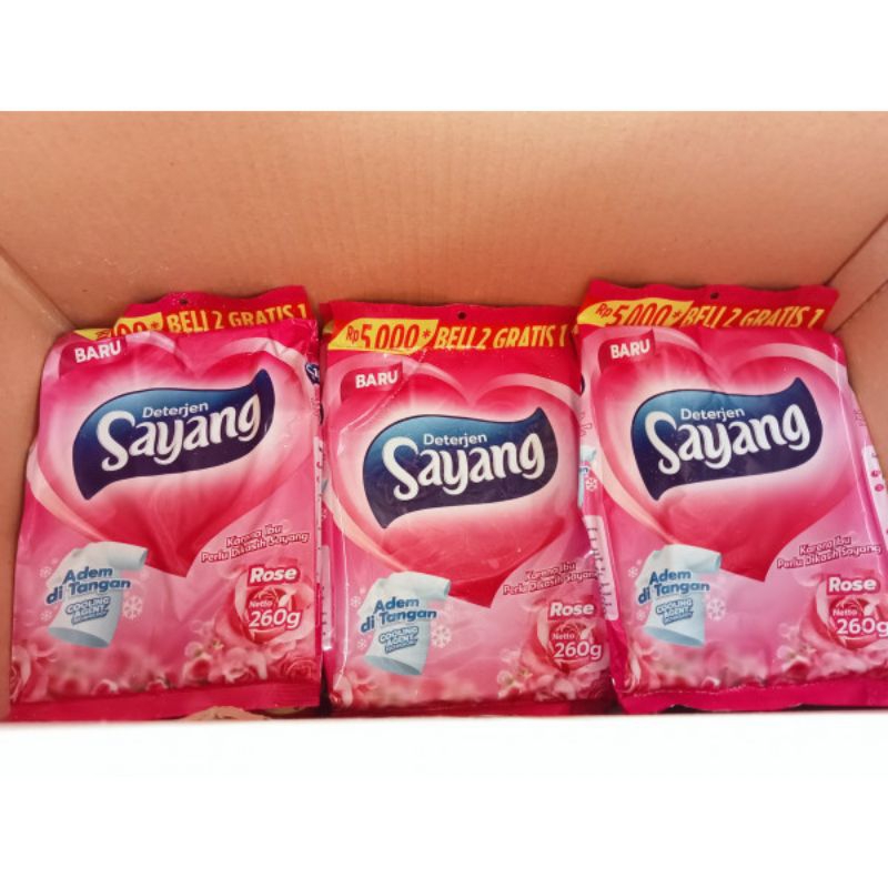 Sayang Deterjen Bubuk 260 gram / Deterjen Sayang 260 gram Sabun Cuci Baju SAYANG DETERGENT
