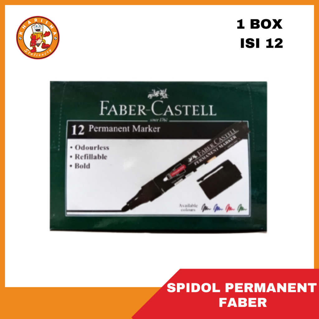 

SPIDOL PERMANEN FABER CASTELL BLACK / BLUE 12PCS (1PACK) MURAH