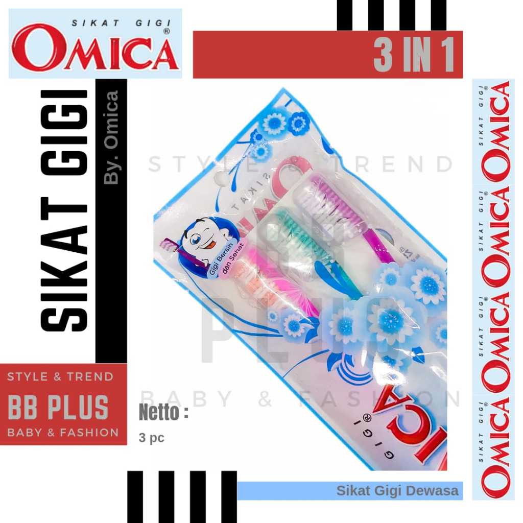 OMICA SIKAT GIGI  DEWASA ( FAMILY 3IN1 & FOR TRIP )