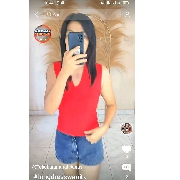 BAJU ATASAN WANITA TERBARU LEHER V RAJUT MERAH IMPORT