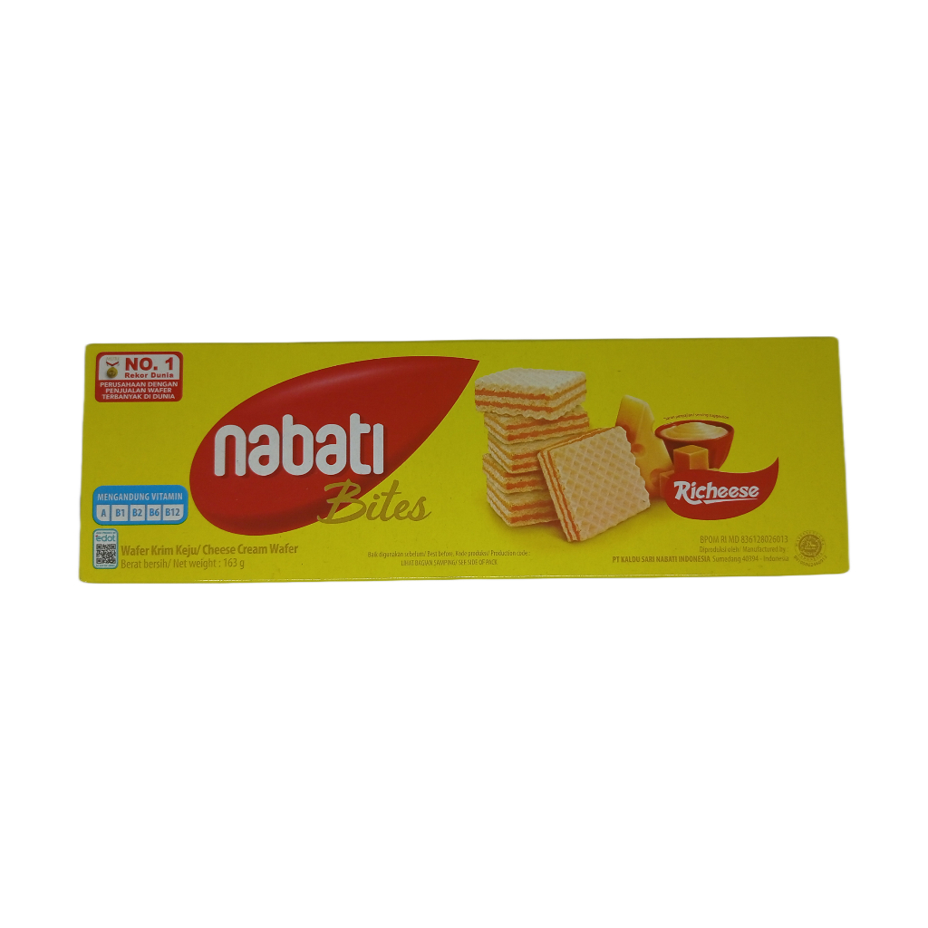 

Nabati Bite Richeese Wafer Krim Keju netto 163 gr