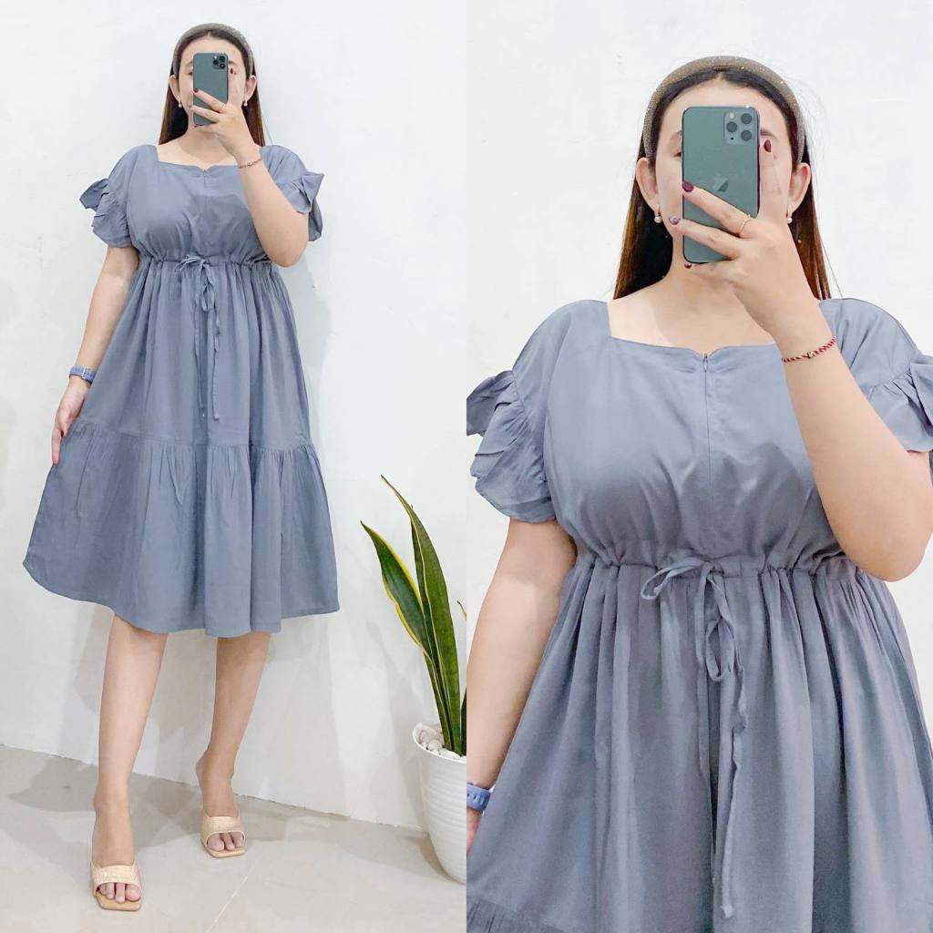 YOLA DRESS POLOS/DRESS SUSUN/DASTER SERUT POLOS/DASTER RAYON SERUT POLOS BY WAFA
