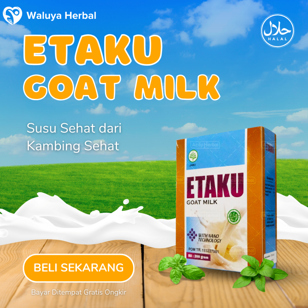 

SUSU KAMBING BUBUK - GOAT MILK WALATRA ETAKU 100% SUSU KAMBING MURNI ( BPOM ) HALAL
