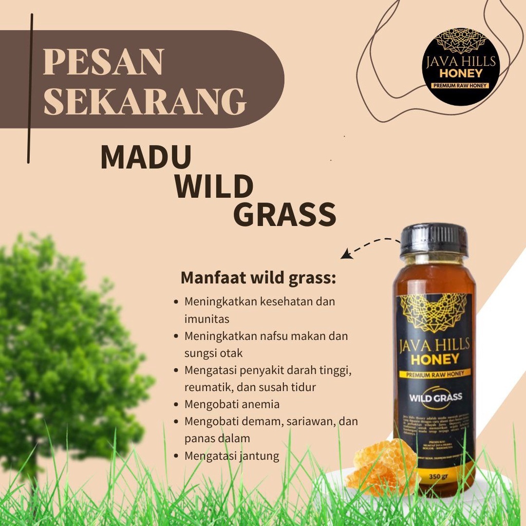 

Java Hills Honey Madu Wild Grass Murni Asli