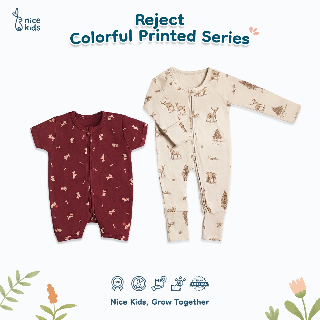 [REJECT SALE] Defect Colorful Printed Series Nice Kids (Onesie Playsuit Sleepsuit 0-2 Tahun)