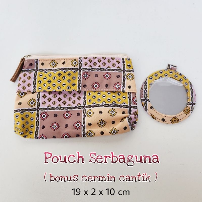 Tas Kosmetik Pouch Cosmetic Clutch Dompet Cermin Franc Franc Small Size Original Preloved Baru Asli 