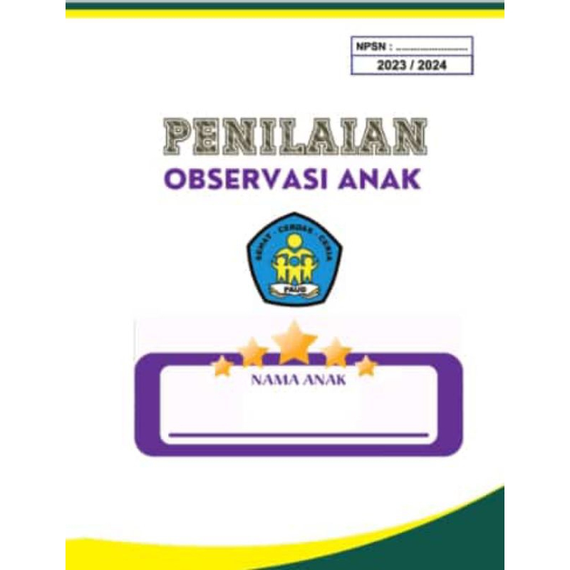 

buku penilaian observasi anak paud