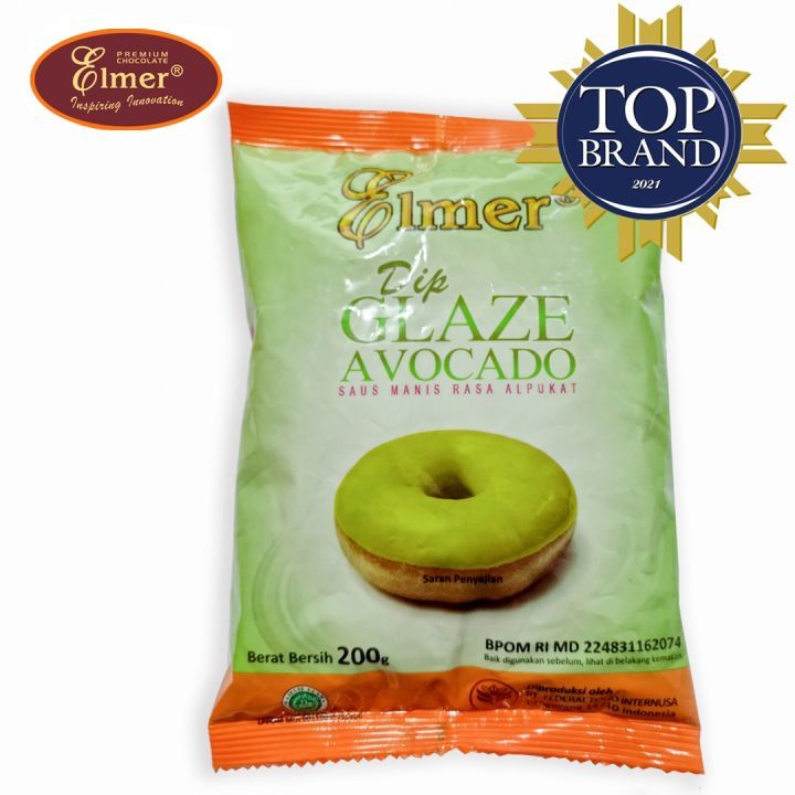 

ELMER DIP GLAZE AVOCADO 200GR X 1, TOPPING DONAT, CAKE DLL
