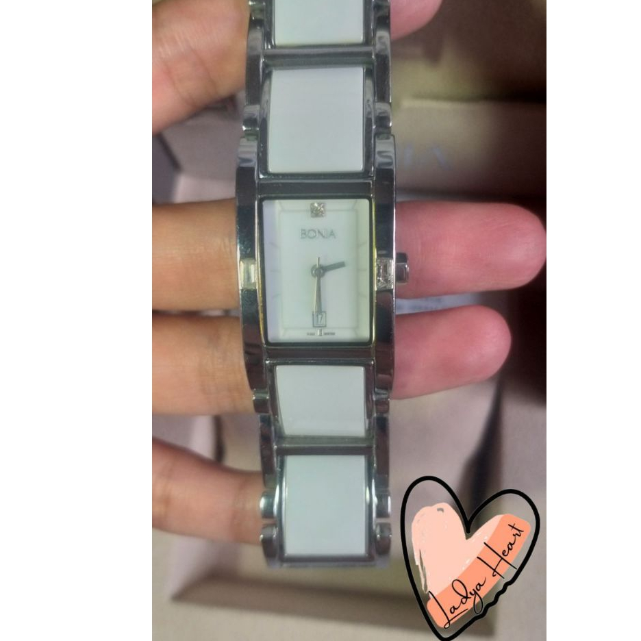 [Preloved] Jam Tangan Wanita Bonia BN799 - Silver Ceramic