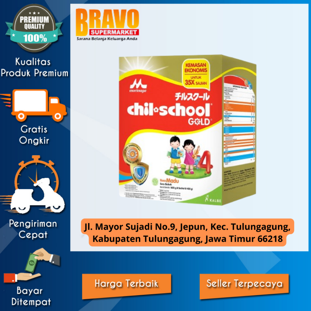 

Bravo Supermarket Tulungagung - CHIL SCHOOL GOLD MADU 1600gr