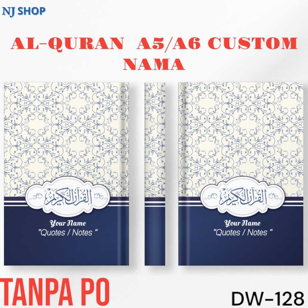 Quran A5/A6 Custom Nama Hardcover Bisa Tulis Nama di Cover / Al Quran A5/A6 DW-128 Terjemahan Per Ka