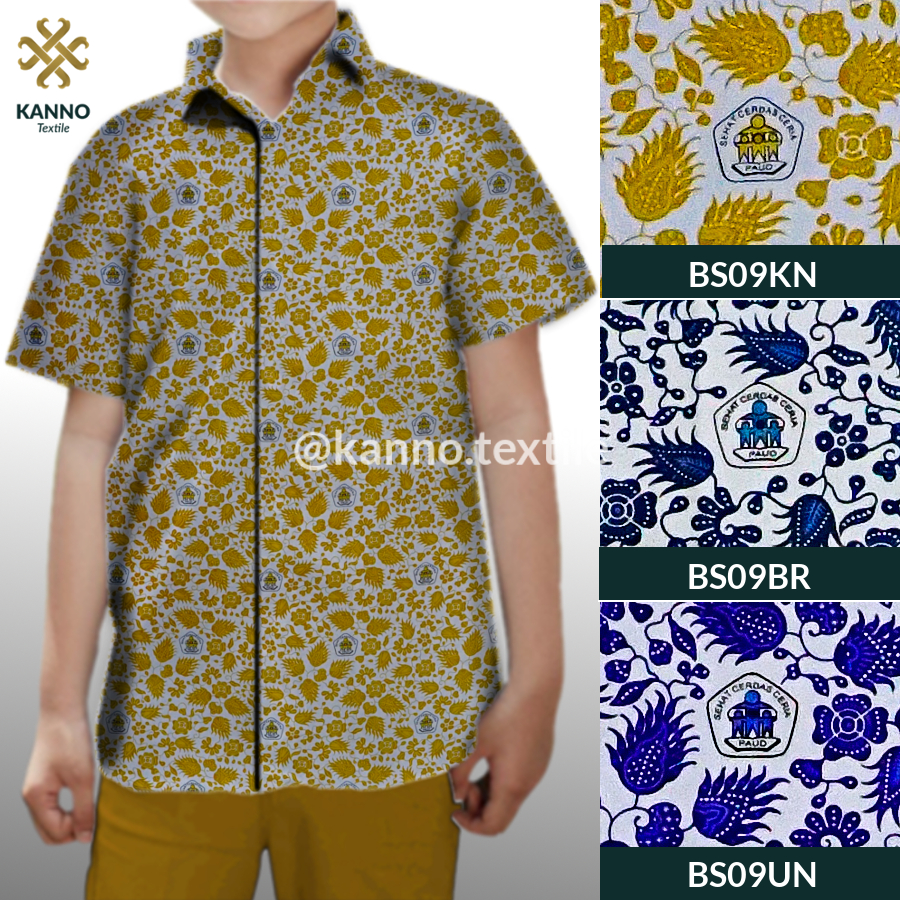 KAIN BATIK SERAGAM SEKOLAH PAUD BAHAN BSY SANWOS BS09 WARNA BIRU/UNGU/KUNING/TOSCA/ORANYE