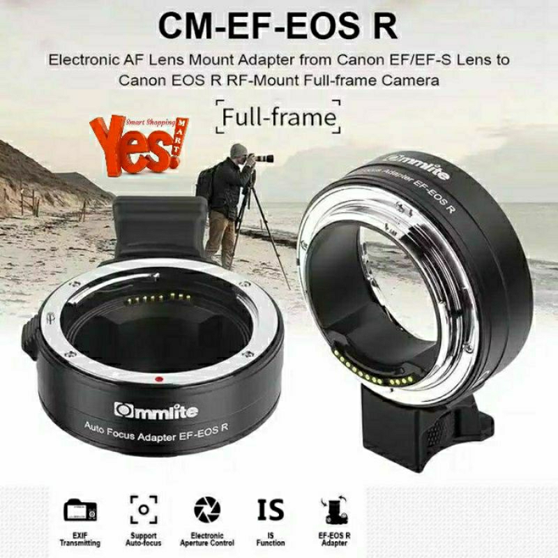 Commlite Comix CM-EF-EOS R Lens Mount Adapter Lensa Canon EF to EOS R