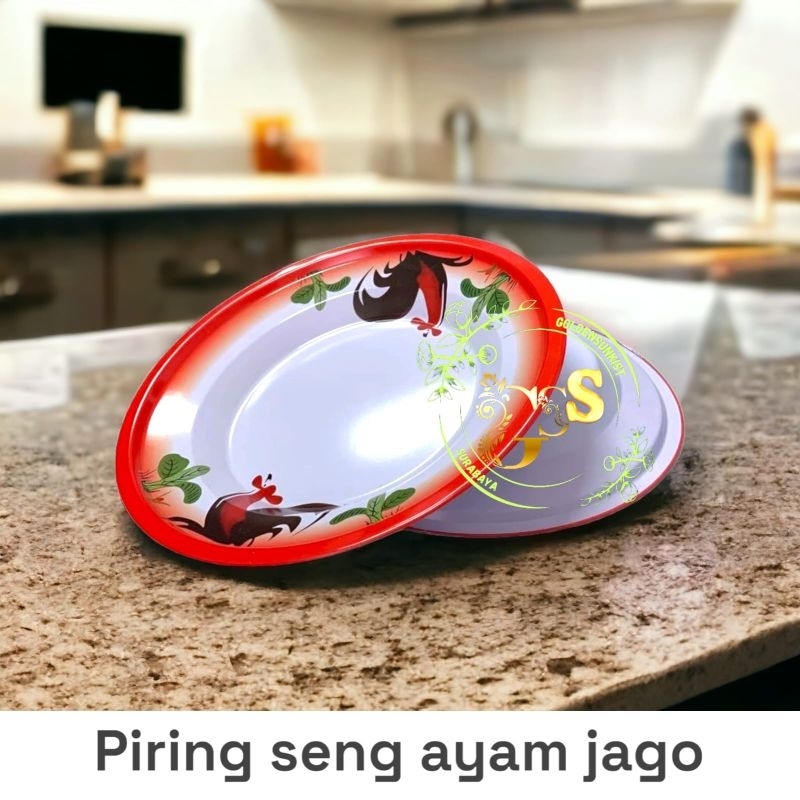 [GS] piring ayam jago enamel seng