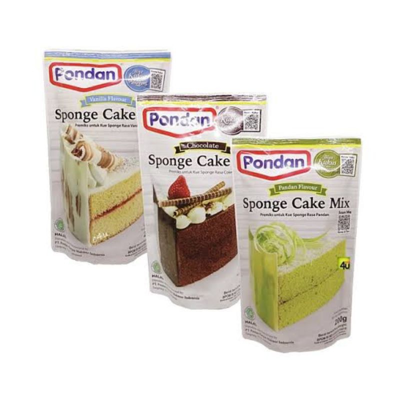 

PONDAN Sponge Cake Mix 200gr Rasa Vanilla Pandan Coklat