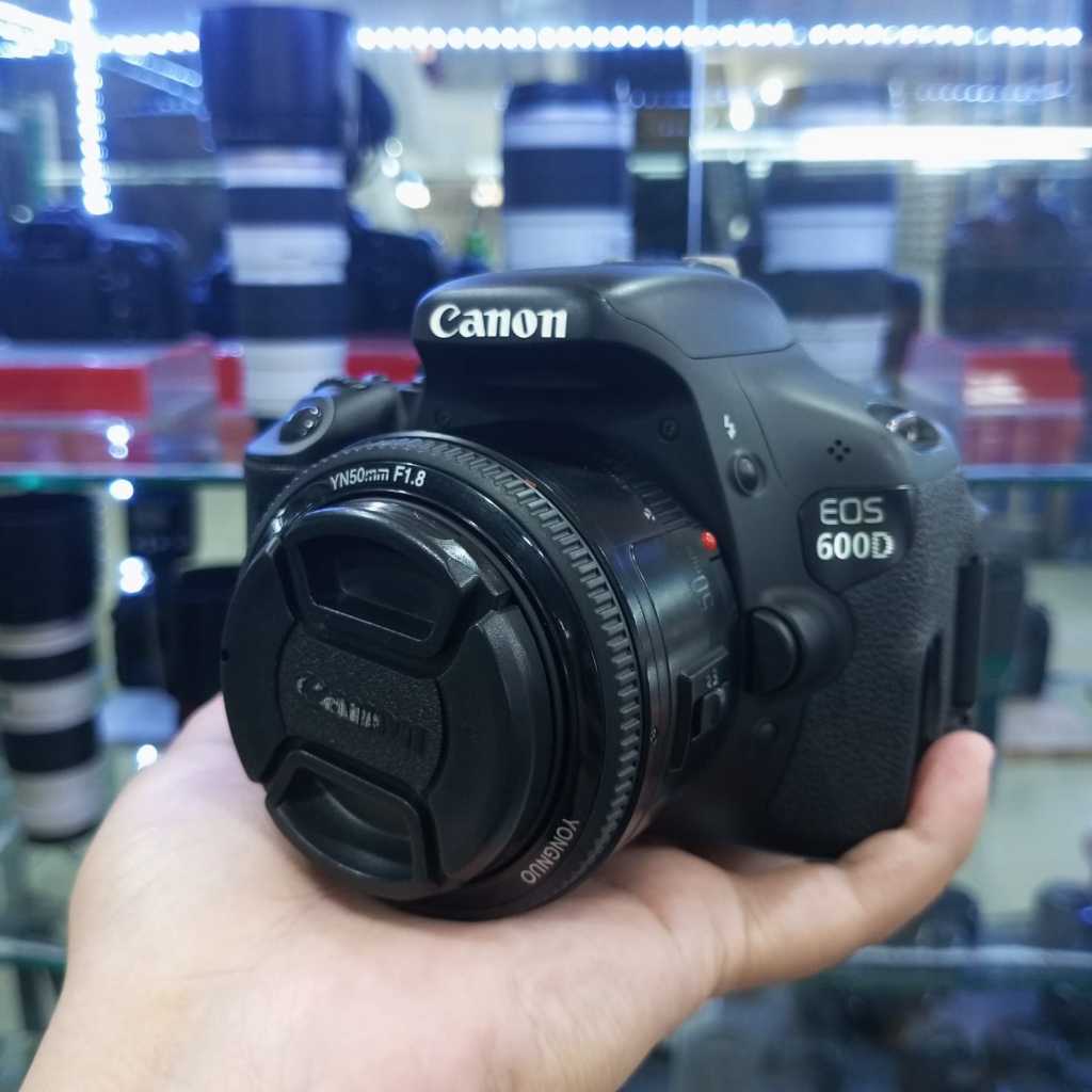 CANON 600D + LENSA FIX 50MM YONGNOU