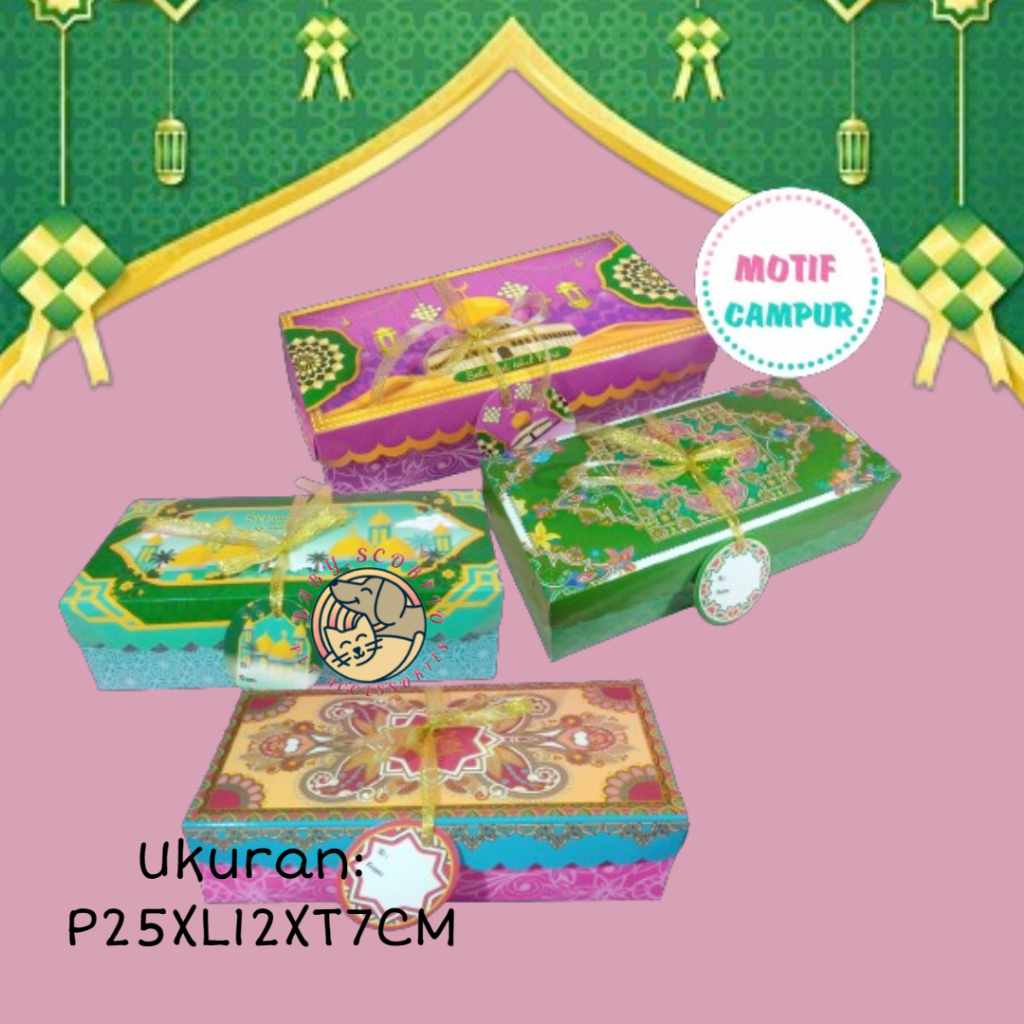 

Box Kue Kering Free Tali dan Kartu Ucapan Isi 12pc/Box Hampers Lebaran