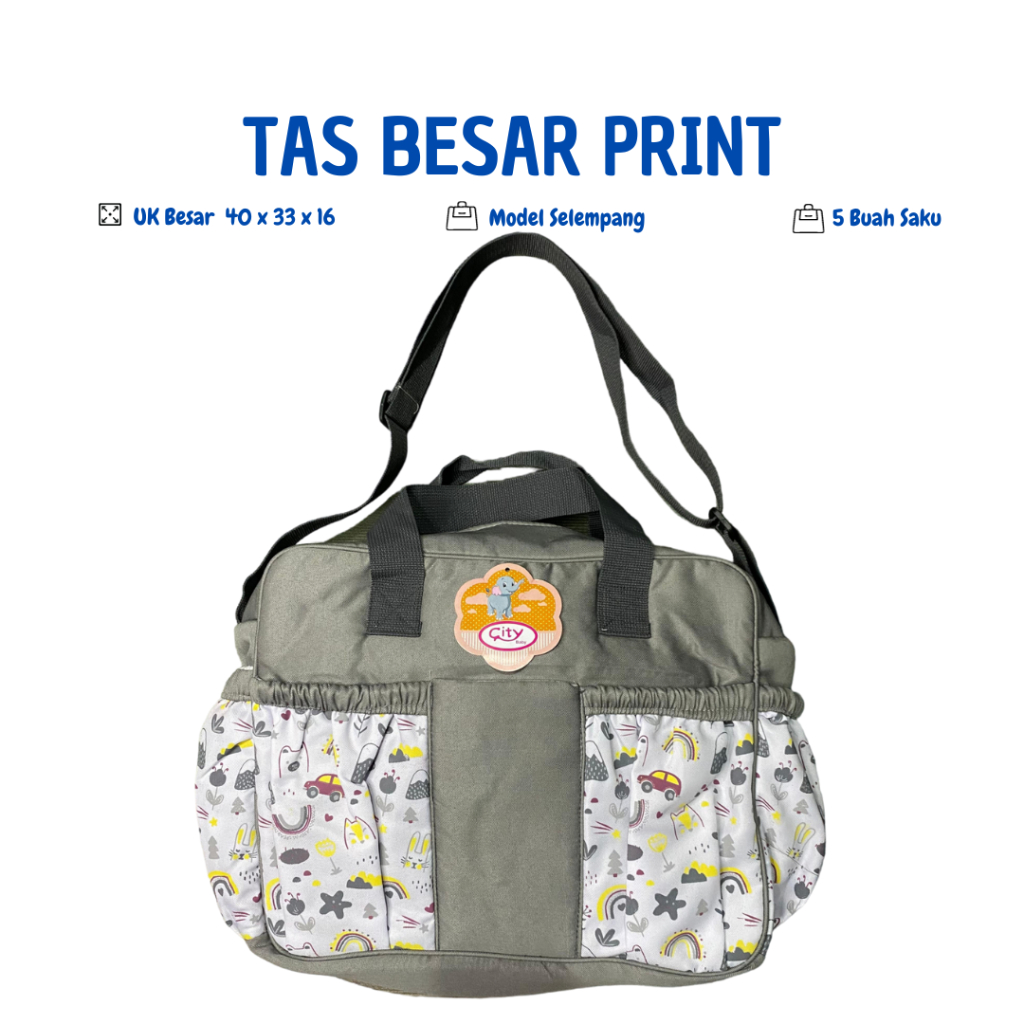 Tas Bayi Besar Multifungsi Tas Bayi Besar Selempang Print