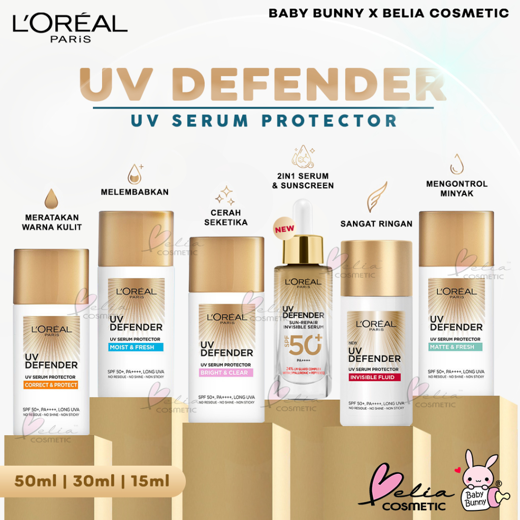 [ BELIA ] L'Oreal UV Defender Protector SPF 50 15 Sunscreen loreal Sunblock Loreal Perfect Matte & F
