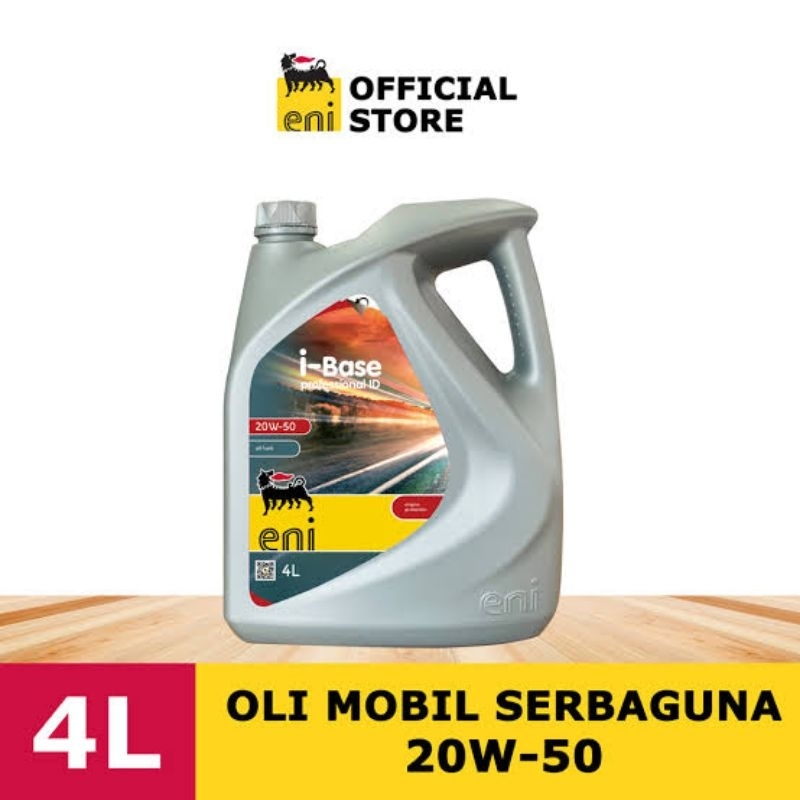 AGIP ENI I-BASE 20W-50 - Pelumas Oli Mesin Mobil Bensin 4 Liter Original ENI Lisensi Italia