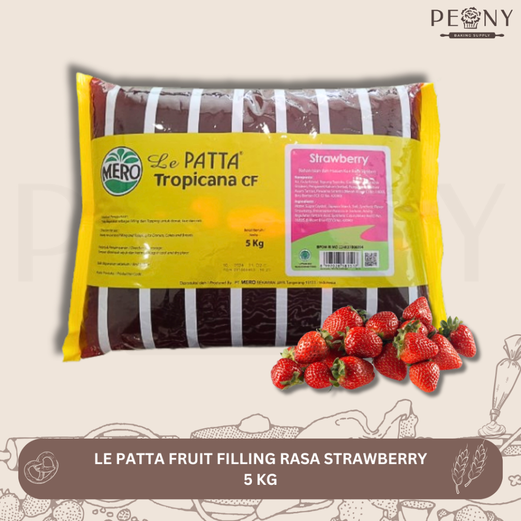 

MERO LE PATTA TROPICANA FRUIT FILLING STRAWBERRY 5 KG/ SELAI STRAWBERRY HALUS