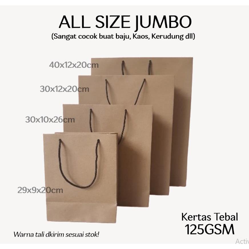 

Paper Bag Jumbo Warna Coklat All Size Brown Craft Papper Bag Kertas Souvenir Packaging Online Shop Olshop Murah