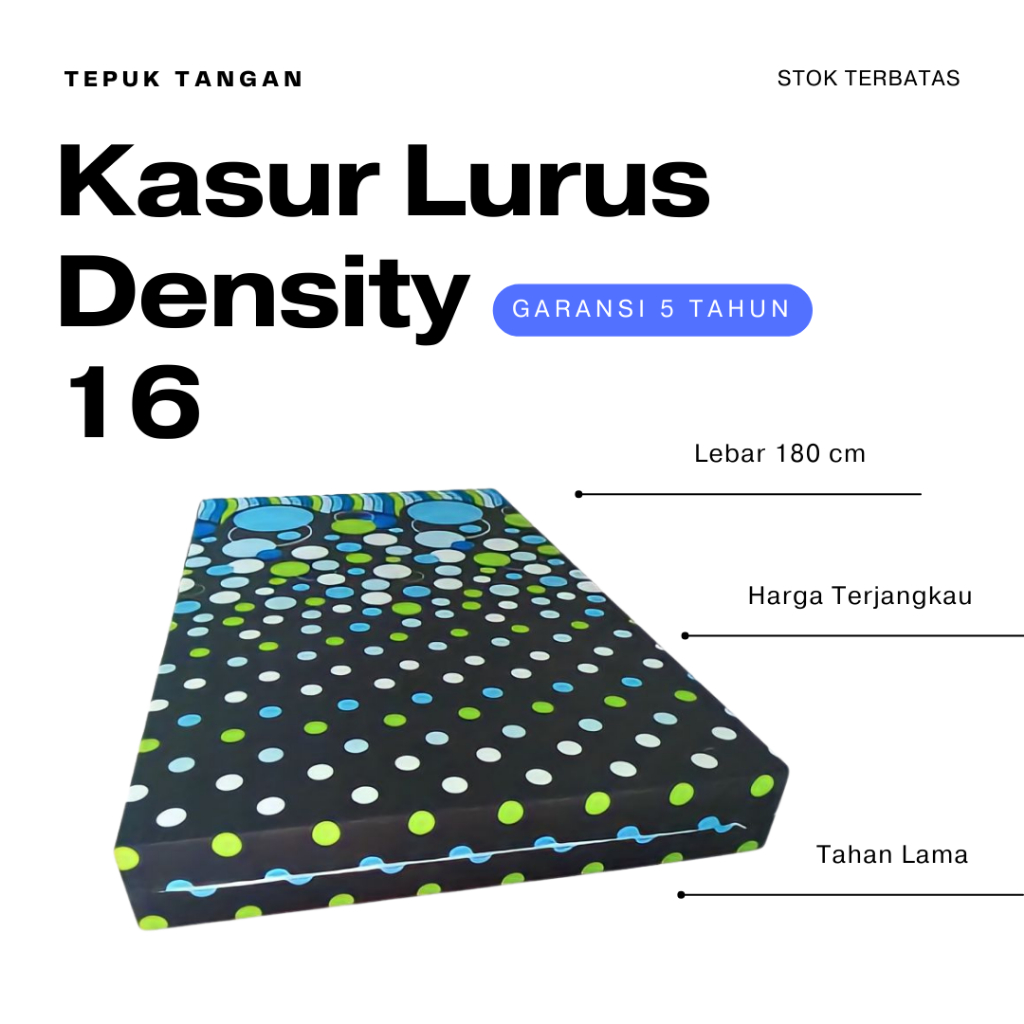 KASUR BUSA LURUS Ukuran 200 x 180 cm | Tebal 15 dan 20cm | Kasur Lantai Busa King Size Bergaransi