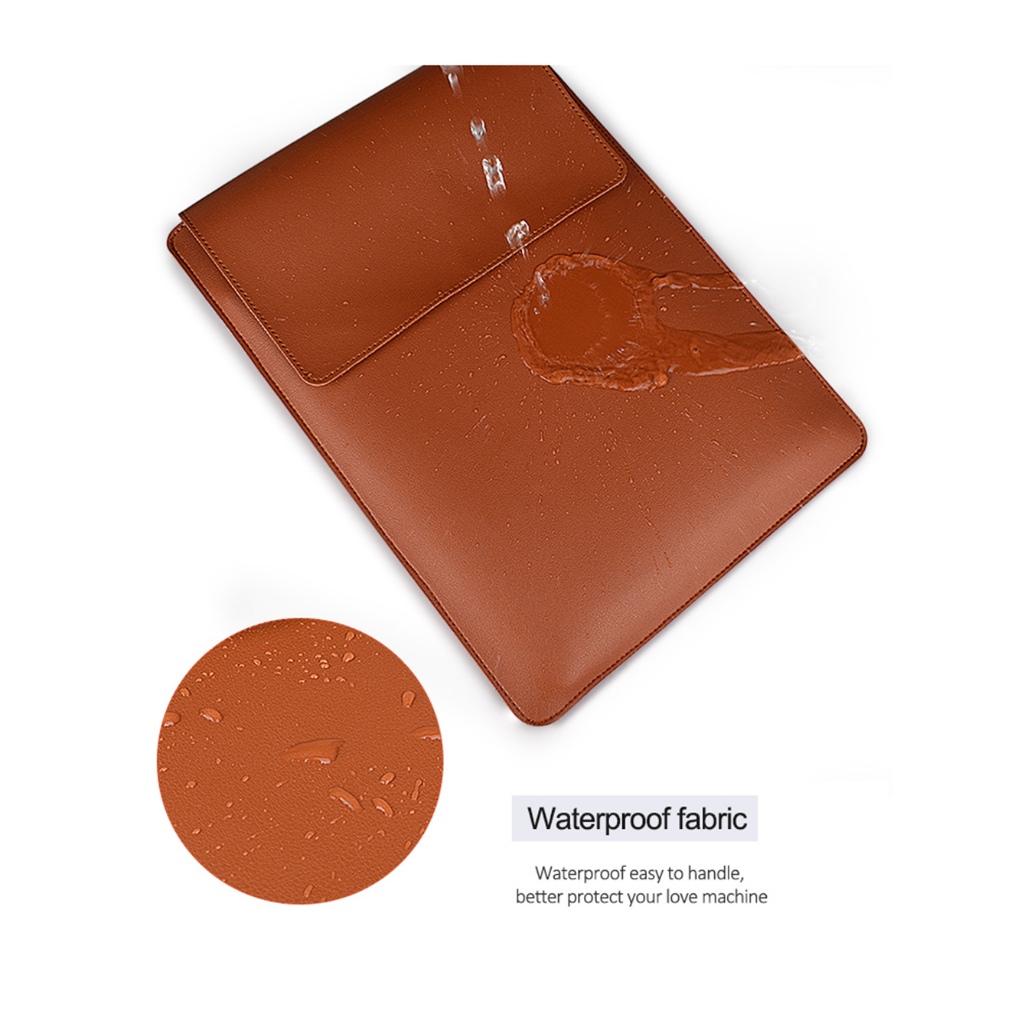 MH - Sarung Macbook Kulit + Stand Premium Leather Laptop Sleeve LE1301