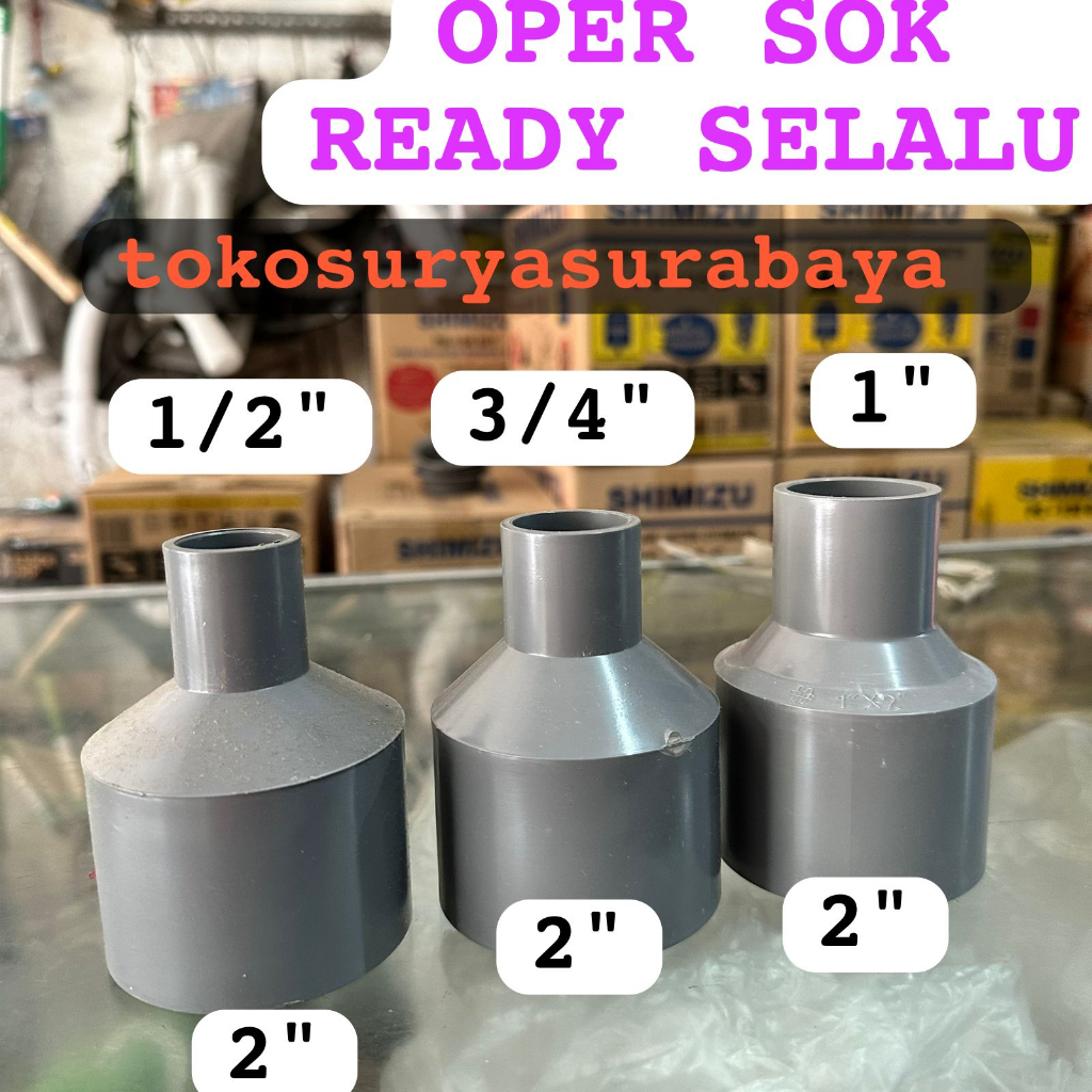 V-Sock 2 x 3/4 inchi -V-Sock 2 x 1 inchi V-Sock 2 x 1/2 inchi Socket Verloop Opersock sok Sambungan 